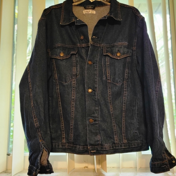 Elia cher women's size medium US 8 long sleeve button up blue denim jean jacket - Picture 13 of 14